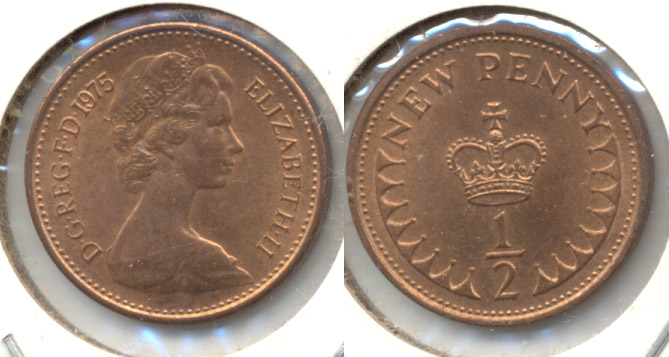 1975 Great Britain Half Penny AU-50