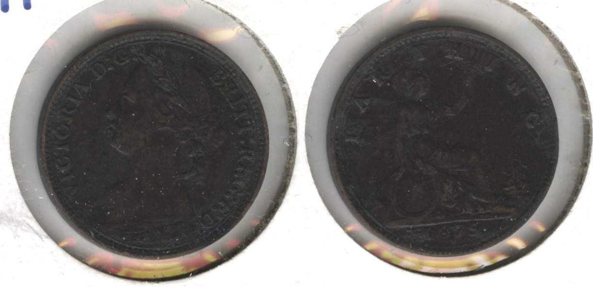 1875-H Great Britain Farthing EF-40