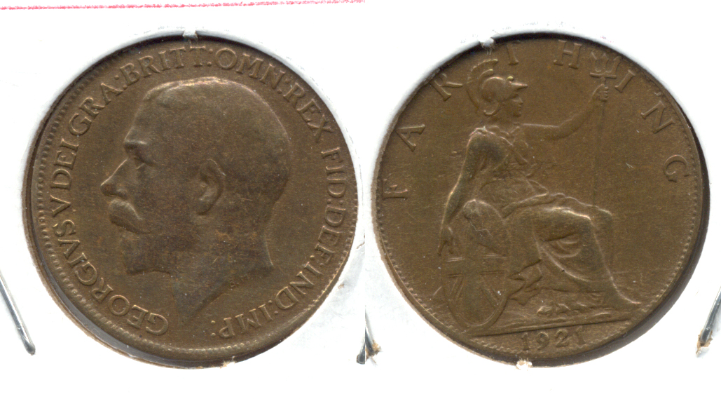 1921 Great Britain Farthing EF-40