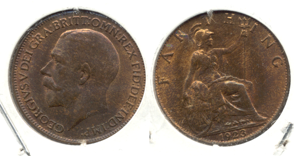 1923 Great Britain Farthing AU-50