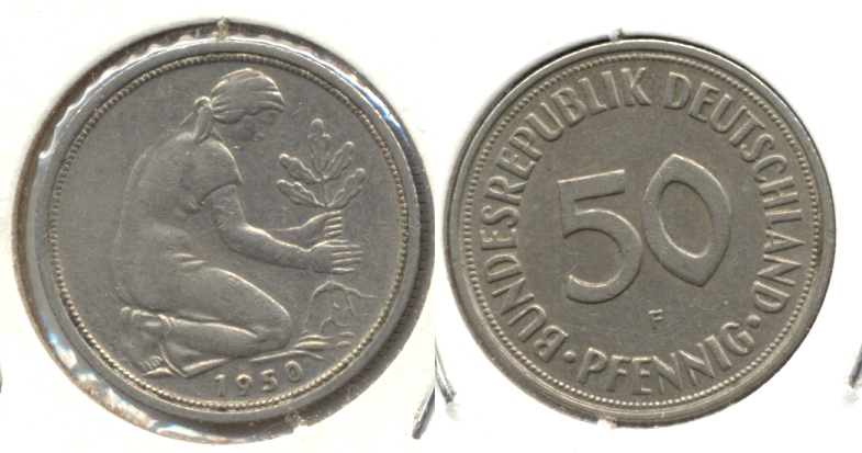 1950-F Germany 50 Pfennig VF-20
