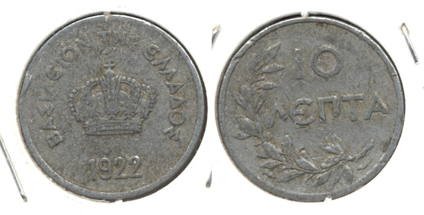 1922 Greece 10 Lepta Fine-12