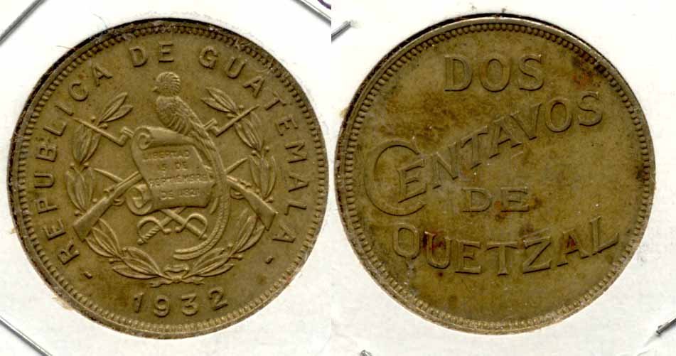 1932 Guatemala 2 Centavos EF-40