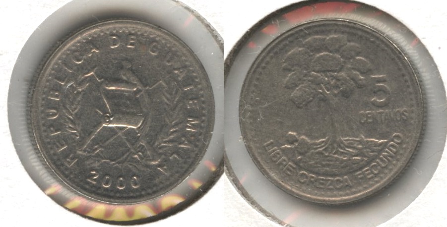 2000 Guatemala 5 Centavos EF-40