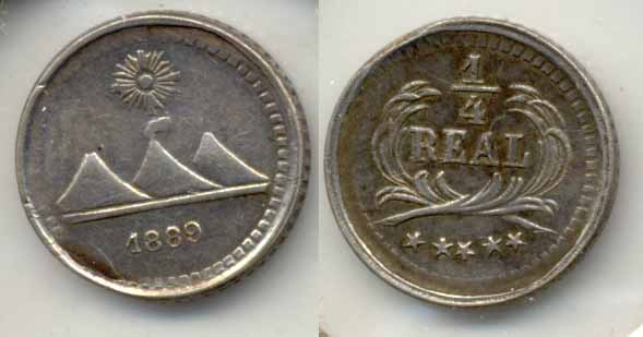 1889 Guatemala Quarter Real EF-40