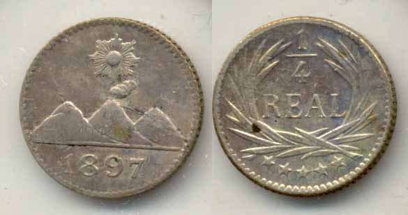 1897 Guatemala Quarter Real EF-40