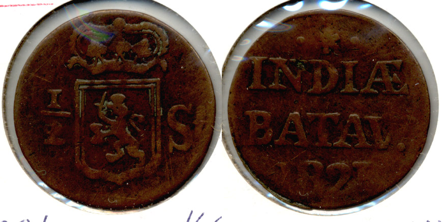 1821 Dutch East Indies 1/2 Stuiver VG-8