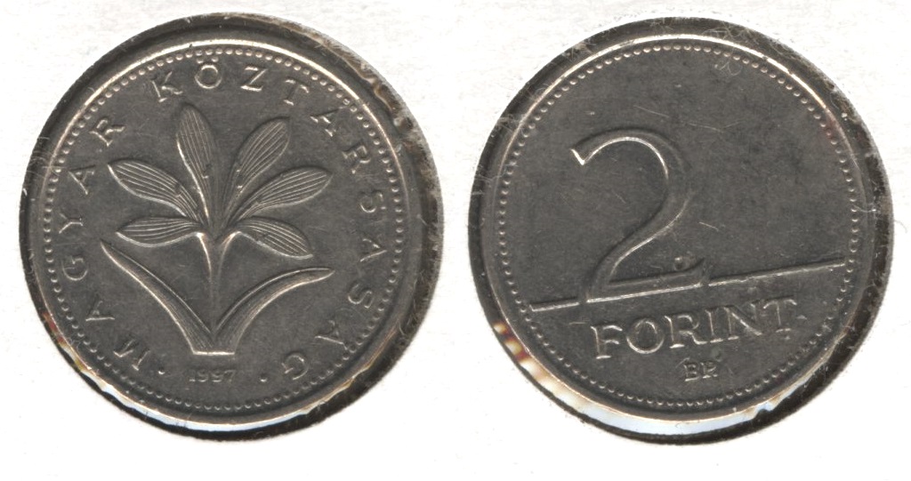 1997 Hungary 2 Forint EF-40