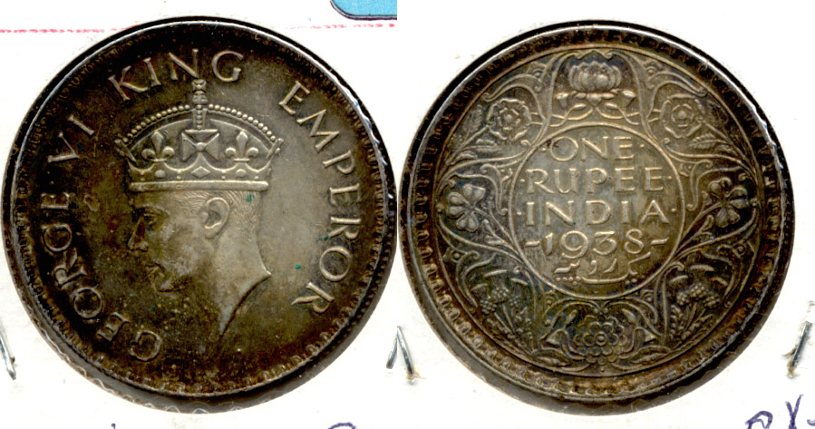 1938-B India 1 Rupee EF-40