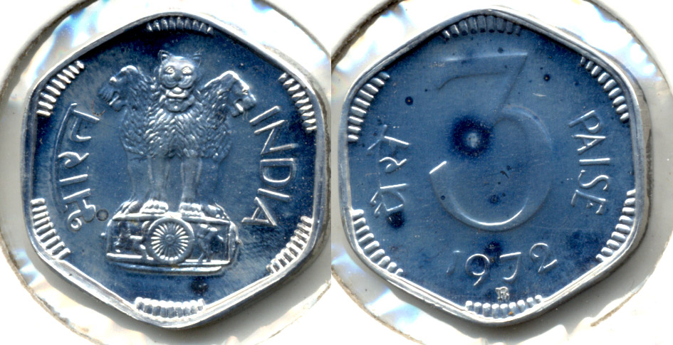 1972 India 3 Paise Proof