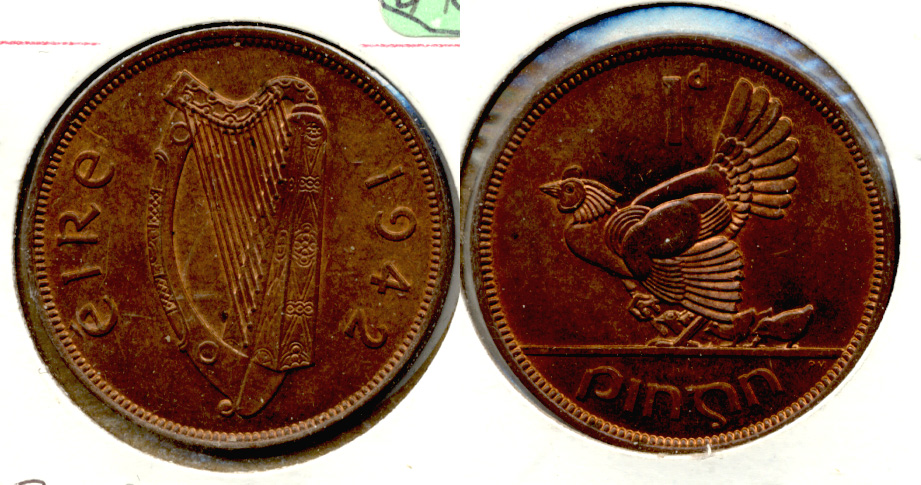 1942 Ireland 1 Penny MS-60