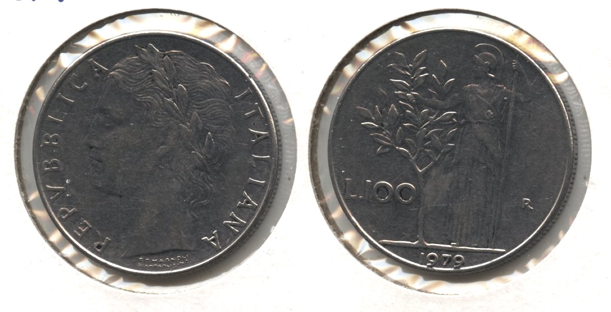1979-R Italy 100 Lira EF-40