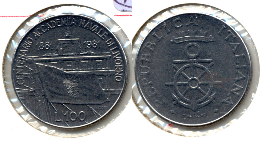 1981 Italy 100 Lira AU-50