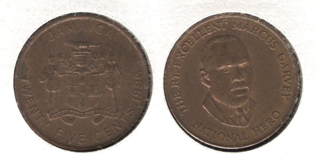 1996 Jamaica 25 Cents EF-40