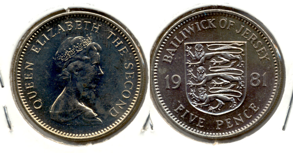 1981 Jersey 5 Pence MS-60