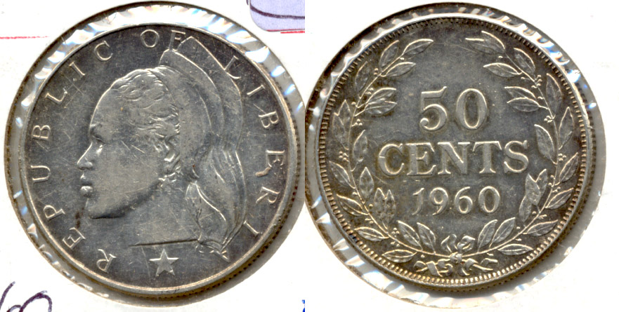 1960 Liberia 50 Cents EF-40