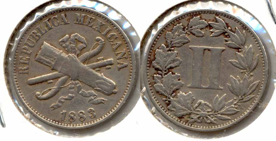 1883 Mexico 2 Centavos VF-20