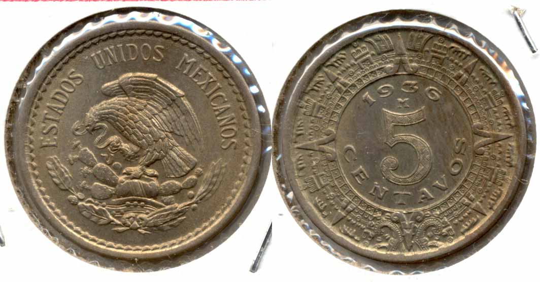 1936 Mexico 5 Centavos MS-60