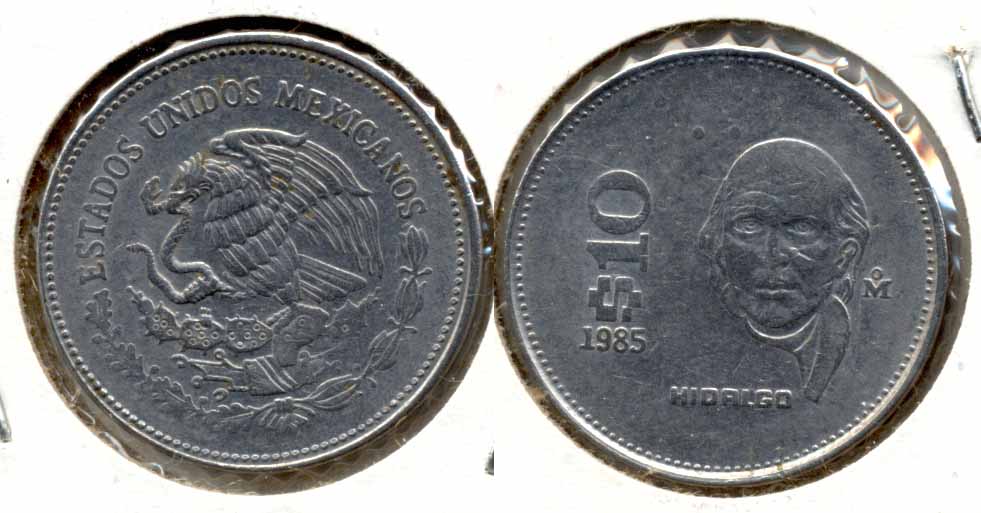 1985 Mexico 10 Pesos EF-40
