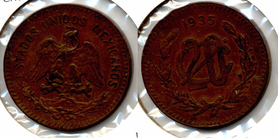 1935 Mexico 20 Centavos VF-20