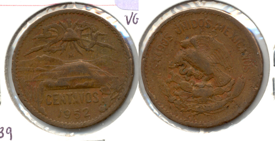 1952 Mexico 20 Centavos VG-8