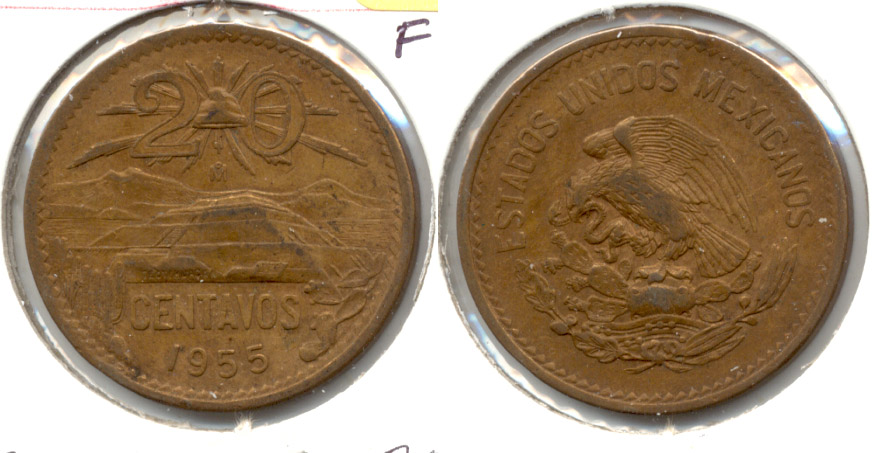 1955 Mexico 20 Centavos Fine-12