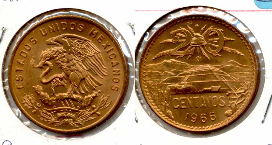 1966 Mexico 20 Centavos MS