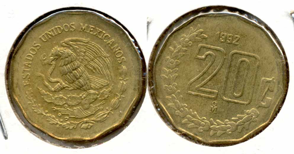 1992 Mexico 20 Centavos MS