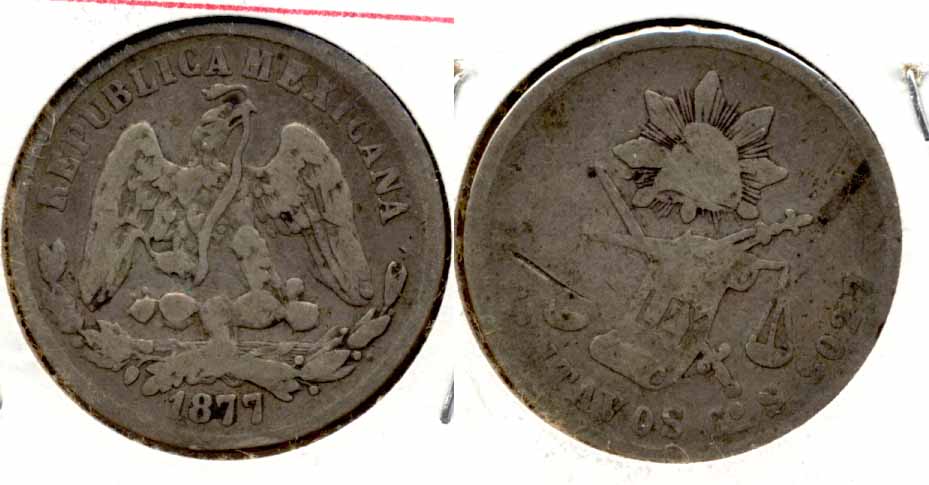 1877-Mo Mexico 25 Centavos VG-8