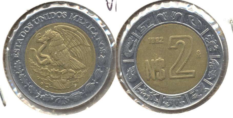 1992 Mexico 2 Pesos VF-20
