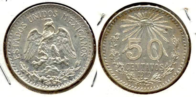 1919 Mexico 50 Centavos EF-45