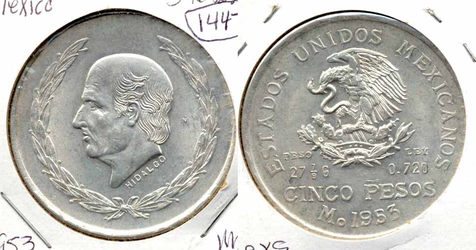 1953 Mexico 5 Pesos MS