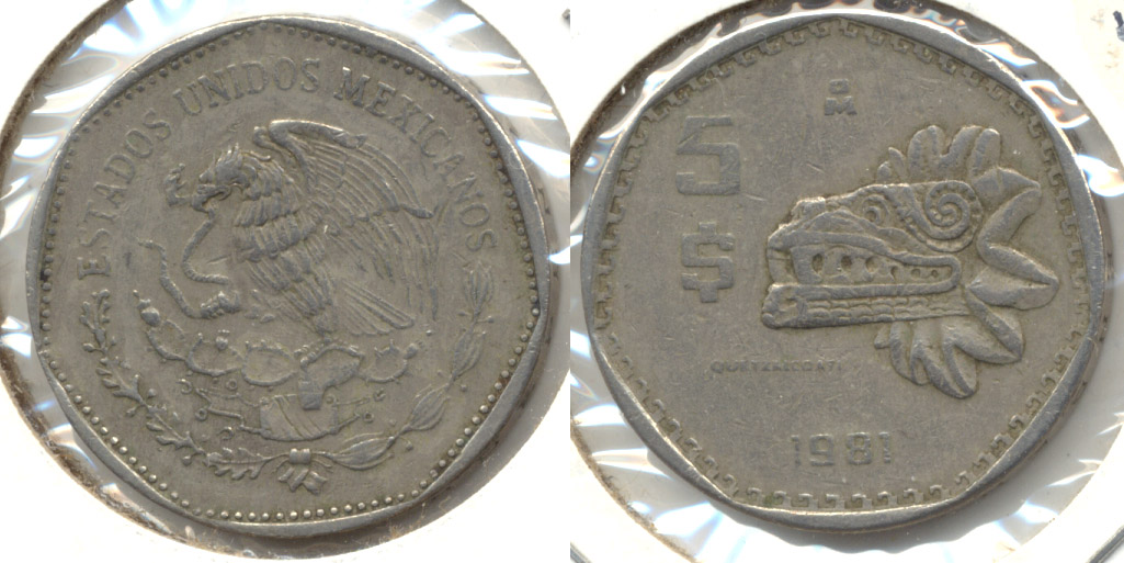 1981 Mexico 5 Pesos VF-20