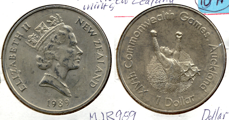 1989 New Zealand $1 Dollar MS-60