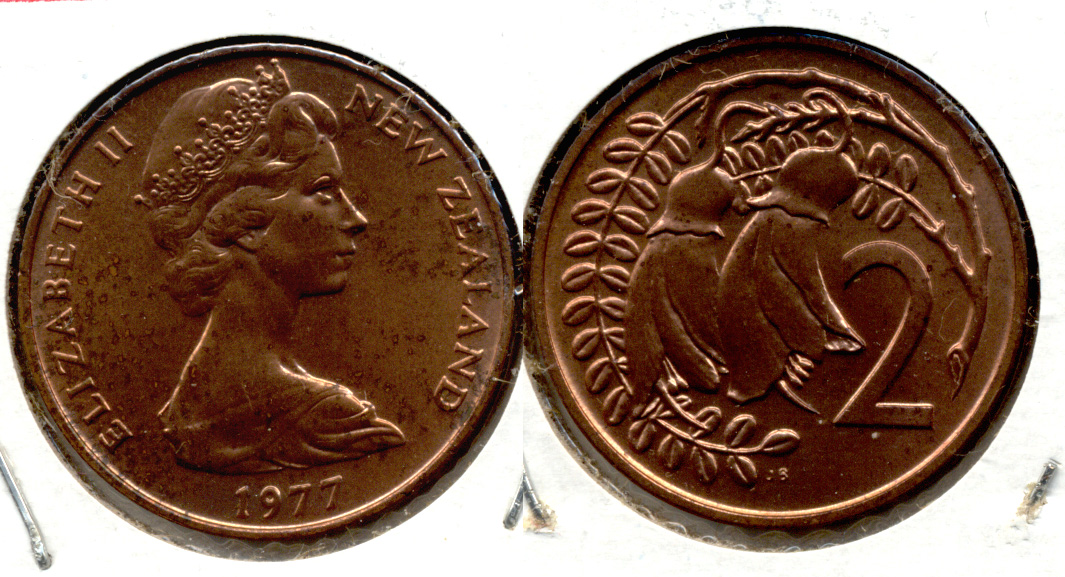1977 New Zealand 2 Cents MS-60