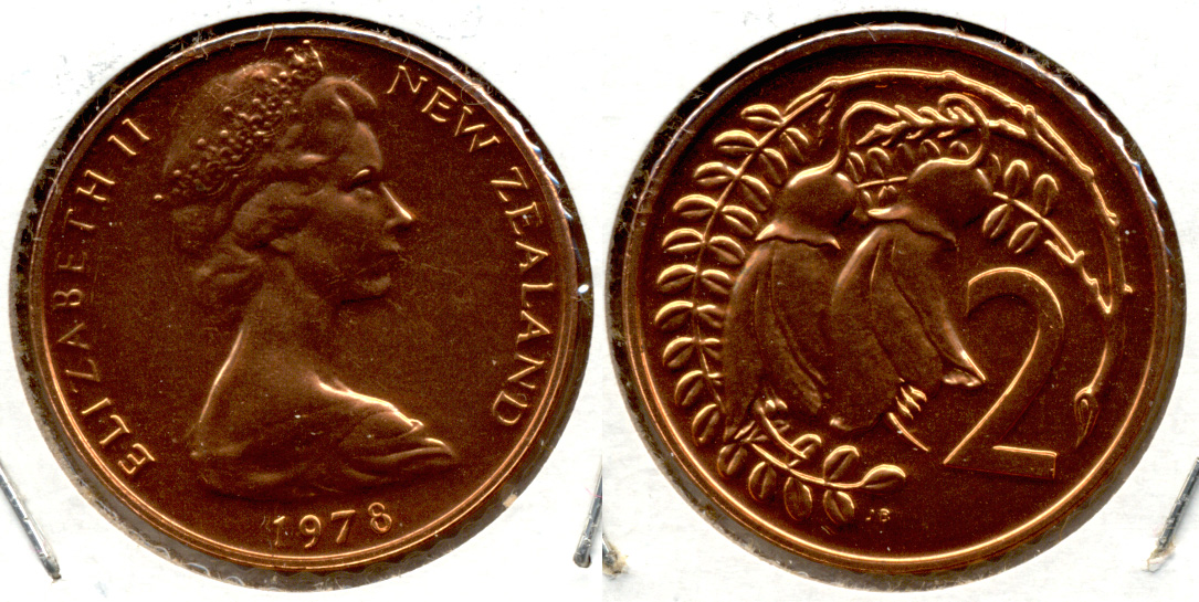 1978 New Zealand 2 Cents MS-60