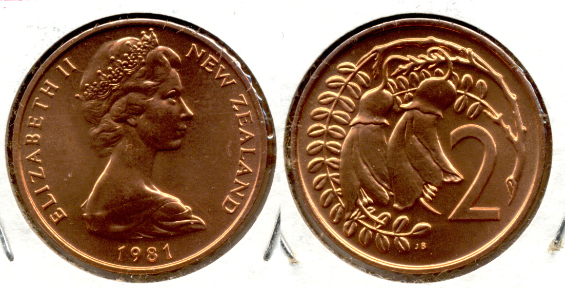 1981 New Zealand 2 Cents MS-60