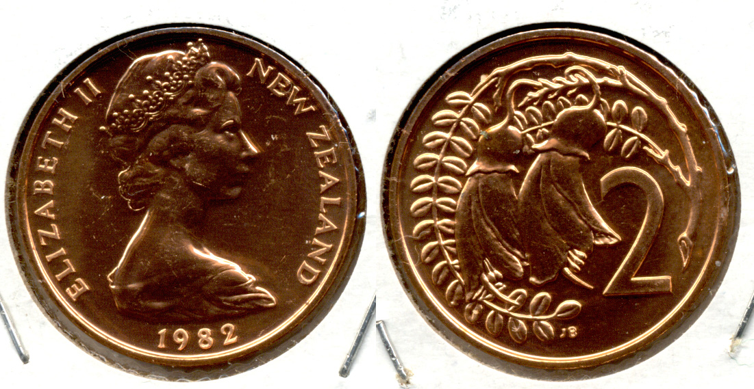 1982 New Zealand 2 Cents MS-60