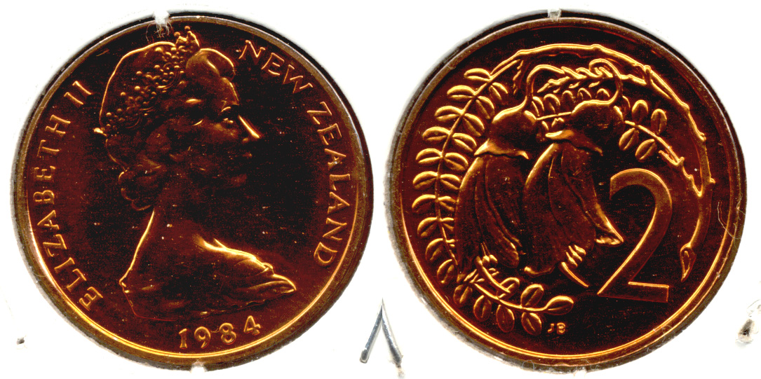 1984 New Zealand 2 Cents MS-60