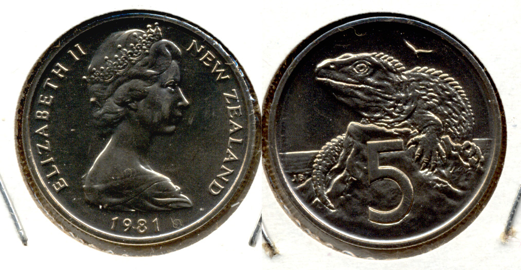 1981 New Zealand 5 Cents MS-60