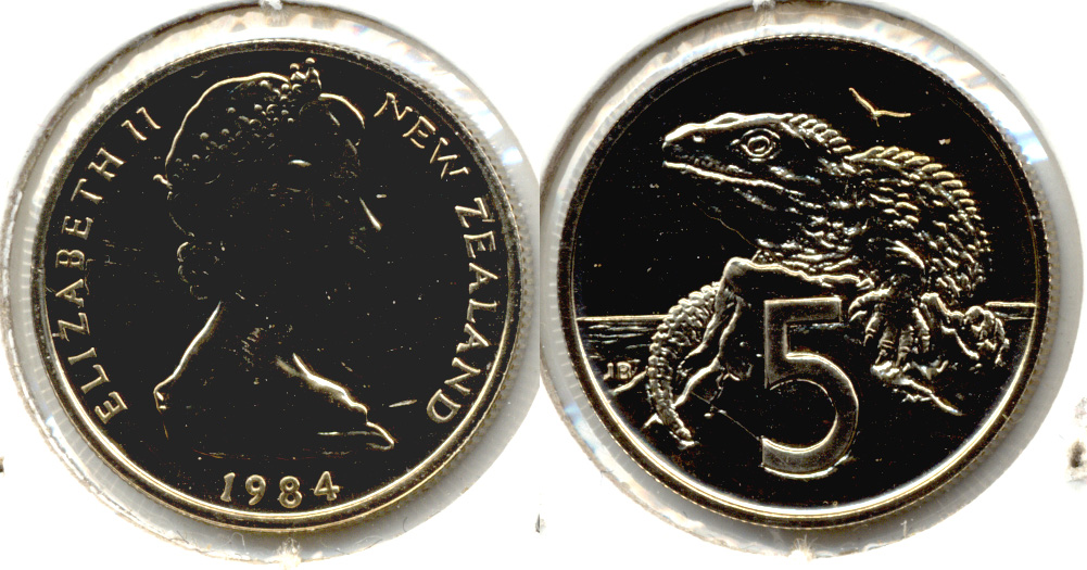 1984 New Zealand 5 Cents MS-60