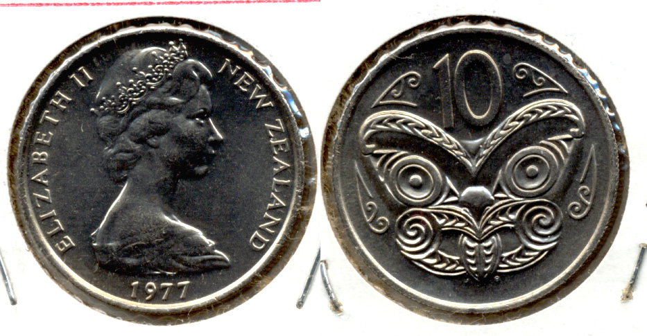 1977 New Zealand 10 Cents MS-60