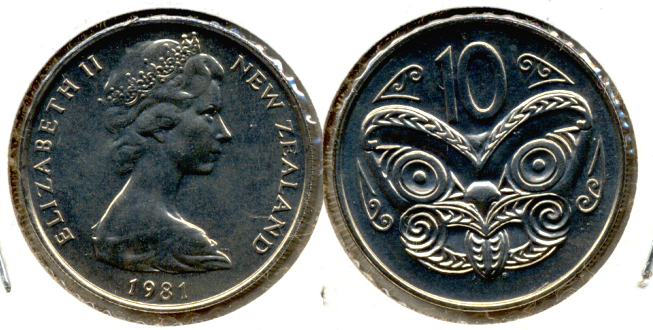 1981 New Zealand 10 Cents MS-60