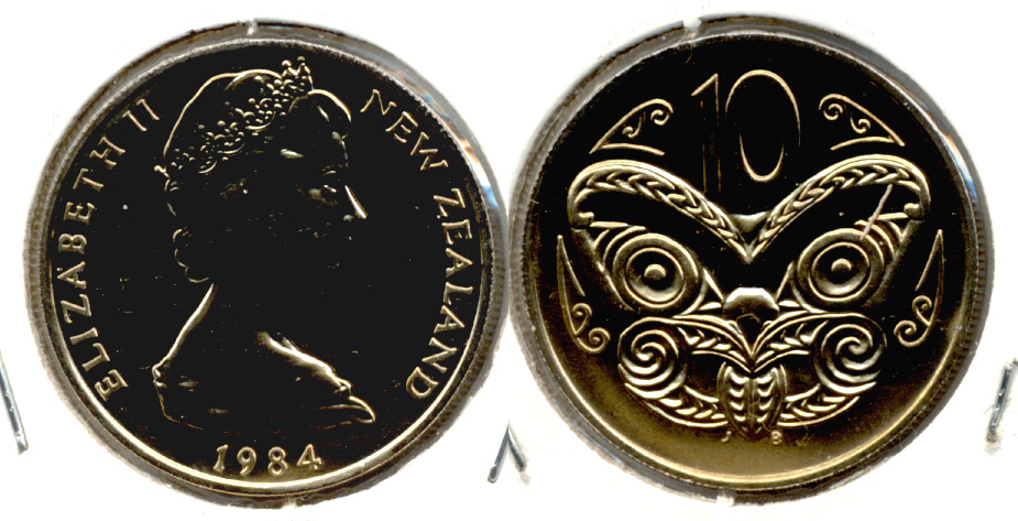 1984 New Zealand 10 Cents MS-60