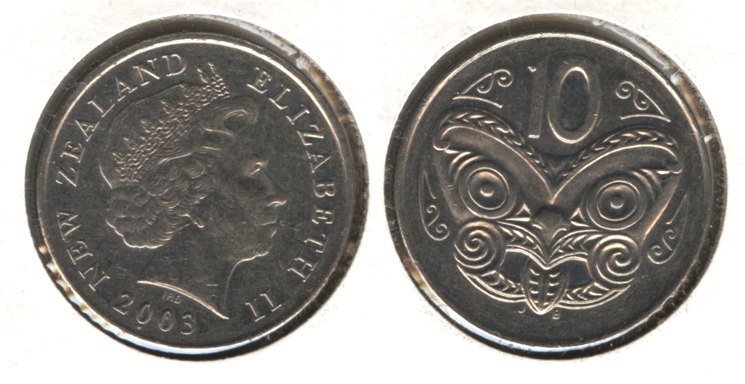 2003 New Zealand 10 Cents EF-40