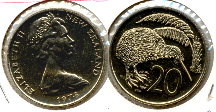 1978 New Zealand 20 Cents MS-60