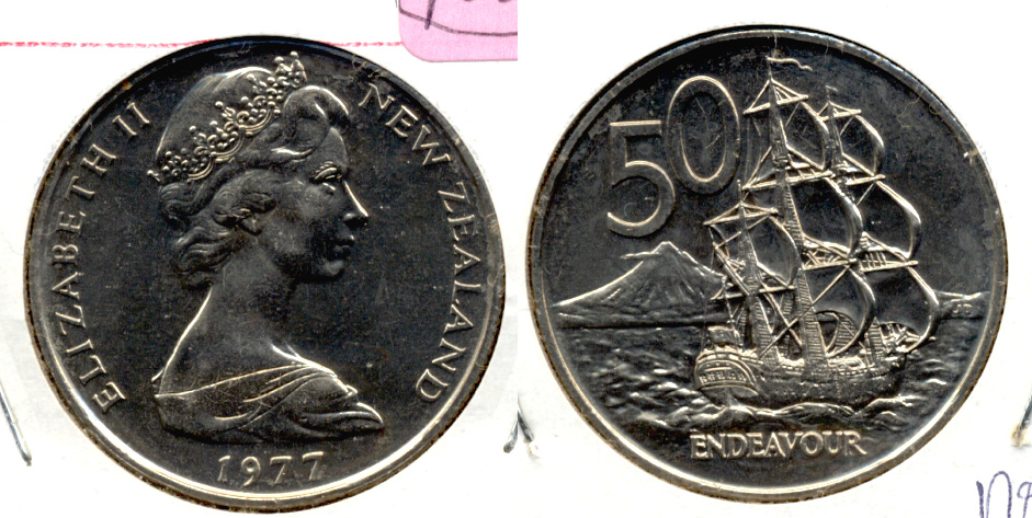 1977 New Zealand 50 Cents MS-60