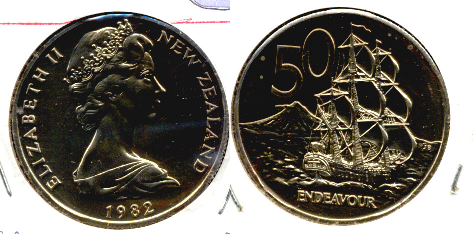 1982 New Zealand 50 Cents MS-60