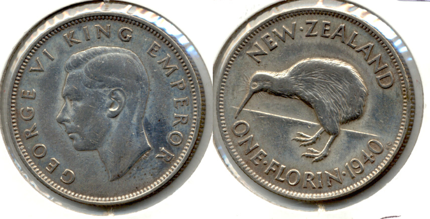 1940 New Zealand Florin Fine-12