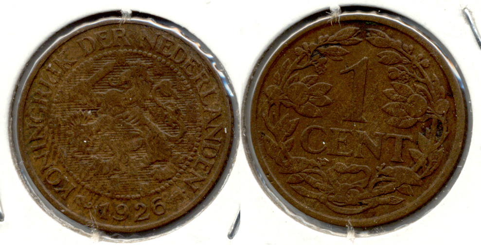 1926 Netherlands 1 Cent Fine-12